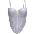 thumbnail image 2 of Ahabrexf Women's Lace Underwear Solid Color Fishb1 Lace with Steel Boning and Chest Pad Suspender Top Round Neck for Women, 2 of 7