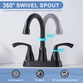 thumbnail image 5 of Wowow 4 in. Centerset Double Handle High Arc Bathroom Faucet with Drain Kit Included in Oil Rubbed Bronze, 5 of 8