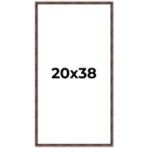 20x38 Frame Brown Bamboo with Dark Coffee/Walnut Finish | Solid Wood Picture Frame Width 0.75