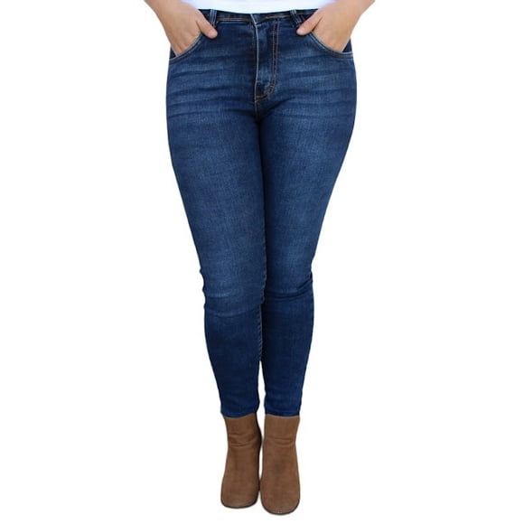 Pantalón de mezclilla stretch John Silver Betty Girls Corte skinny Color azul petróleo