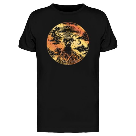 Golden Alien Abduction Graphic Tee Men's -Image by Shutterstock