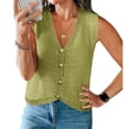 thumbnail image 5 of Sleeveless Women V Neck Casual Hollow Knit Sweater Vest Tops, 5 of 6