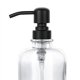 thumbnail image 4 of Dispensador de jabón de manos en tarro de vidrio transparente grueso de 2 piezas con bomba de acero inoxidable negro mate Dispensador de botella redonda Boston transparente de 12 onzas con bomba inoxi, 4 of 5