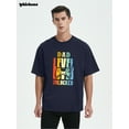 thumbnail image 3 of Dad Level Unlocked Men’s Cotton Blend Short Sleeve Crewneck T-Shirts Printed Graphics Top Casual Tees M-3XL, 3 of 9
