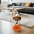 thumbnail image 6 of Btomtd Slow Feeder Dog Bowls Made of Silicone, Non-Slip Suction Cup Base Pet Bowls, Fun Pattern Cat Bowls to Encourage Chewing, Household Halloween Decor Cat Food Bowl, Orange, 6 of 6
