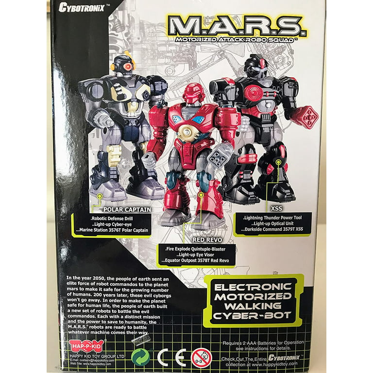Cybotronix M.A.R.S. Motorized Robo Squad Walking Robot - (Black) - Walmart.com