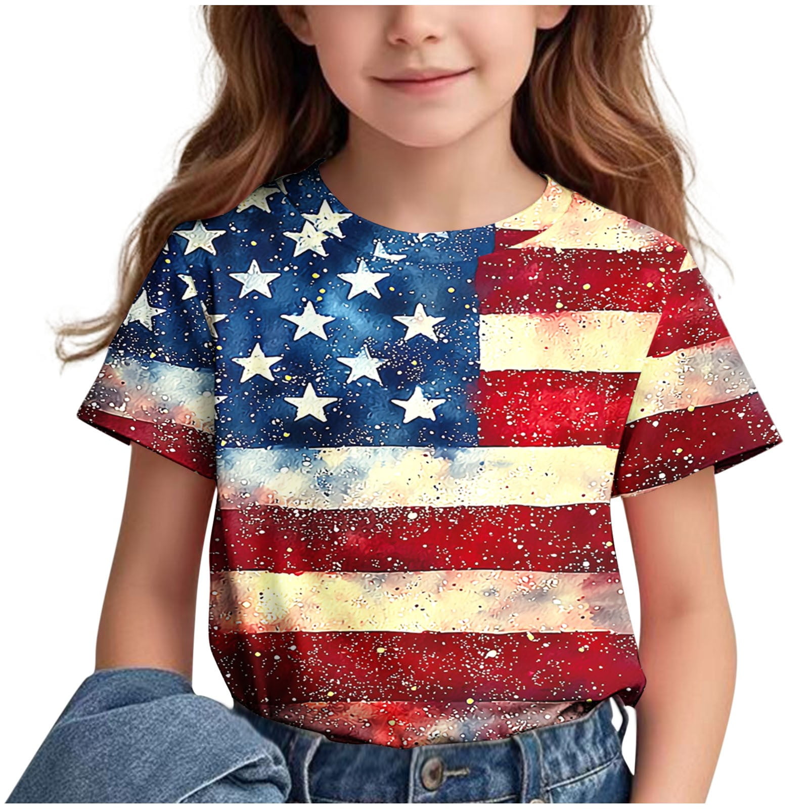 ZACPNCV Girls Shirts Graphic T-Shirt Neon Clothes Kids Novelty Youth Short Sleeve Animals Print Tees Red 4-5 Years