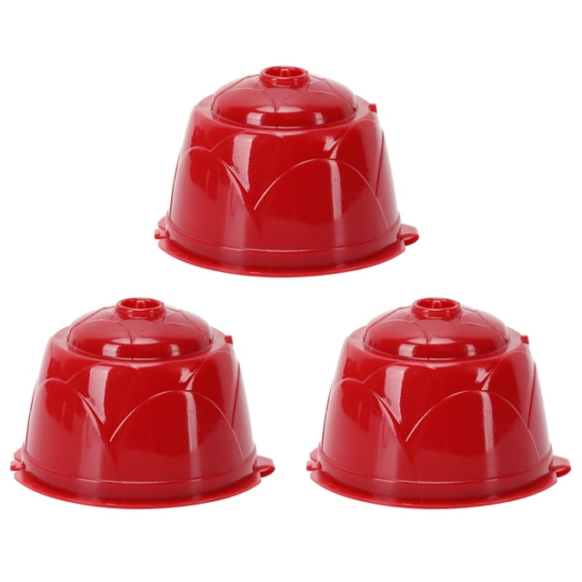Café, Fourniture de Préparation de Café Filtre à Café Rouge de Qualité Alimentaire Réutilisable Pratique Sûr pour Machine à Café Série pour Amateur de Café Rouge 3 Capsules+1 Cuillère+1 Brosse