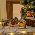 thumbnail image 3 of 1/4Pcs LED Christmas Village Houses Battery Powered Winter Resin Gingerbread House Figurine Light Up Tabletop Xmas Town House, 3 of 8