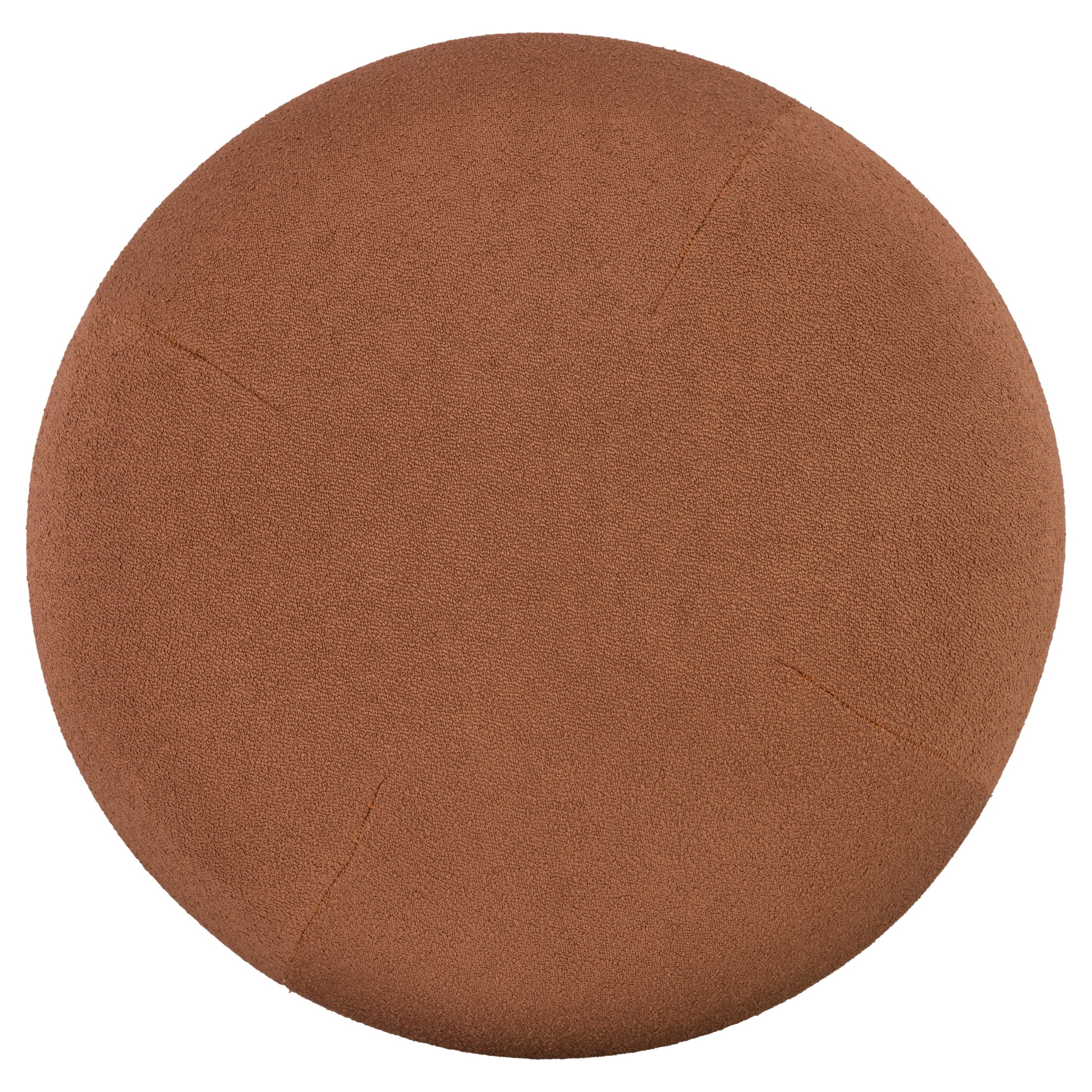 Christopher Knight Home 15.15" H Upholstered Round Accent Ottoman, Solid Wood Legs, Rust