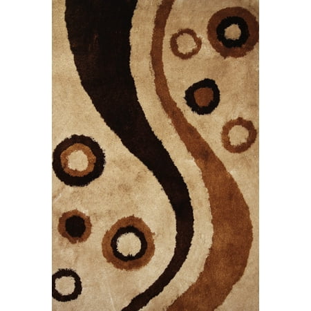 Hand Tufted Beige Polyester 100 Percent Polyester Hand Tufted & Hand Made Shag Beige Runner Area Rug (Exact Size 2 Feet x 7 Feet 5 Inches) ()