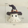 thumbnail image 2 of Halloween Tabletop Decorations, 3 Inch Spooky Ghosts Figurine with Witch Hat for Living Room Home Kitchen and Fireplace Decor,Purple, 2 of 6