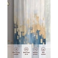 thumbnail image 6 of Watercolor Sheer Curtains 63 Inches Long 2 Panels Blue Yellow Fluid Wash Street Art Light Filtering Semi Sheer Window Curtains Drapes for Bedroom Living Room 52"x63", 6 of 7