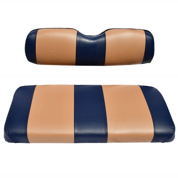 Replacement Seat Cover For Club Car DS Post-2000 Golf Cart (Blue & Tan)
