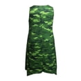 thumbnail image 4 of NinXxx Women‘s Square Neck Sleeveless Camo Dress Loose Casual Tunic Sundress Green XL, 4 of 5