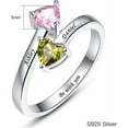 thumbnail image 5 of Personalized Customized Ring for Women Love Heart Promise Rings 925 Sterling Silver Name Ring with Simulated Birthstones and Custom Text Engraved, 5 of 5