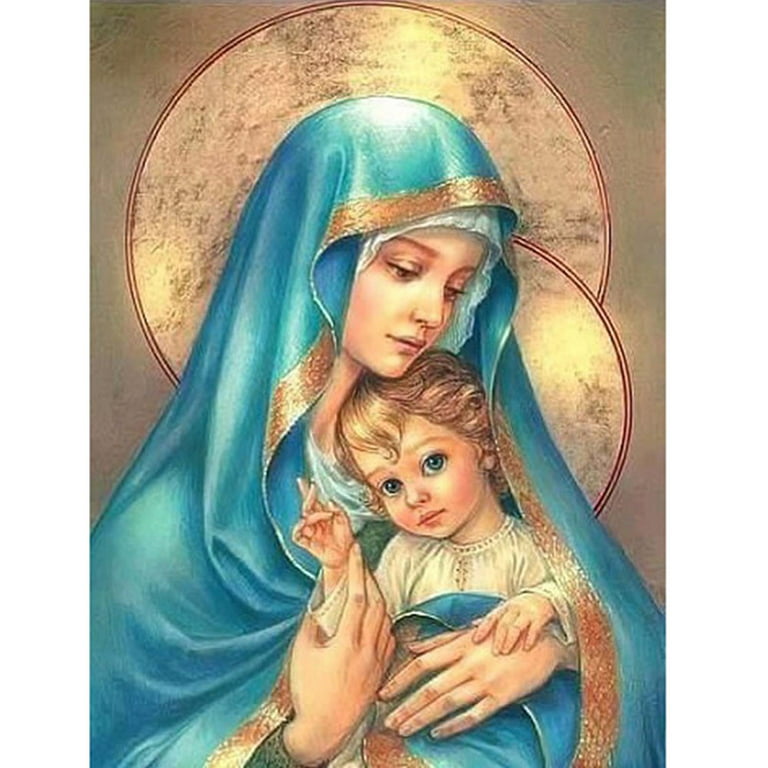 5d Diamond Embroidery Religious Cross Stitch Kit Diy Diamond Painting  Virgin Mary Mosaic Art Home Dcor