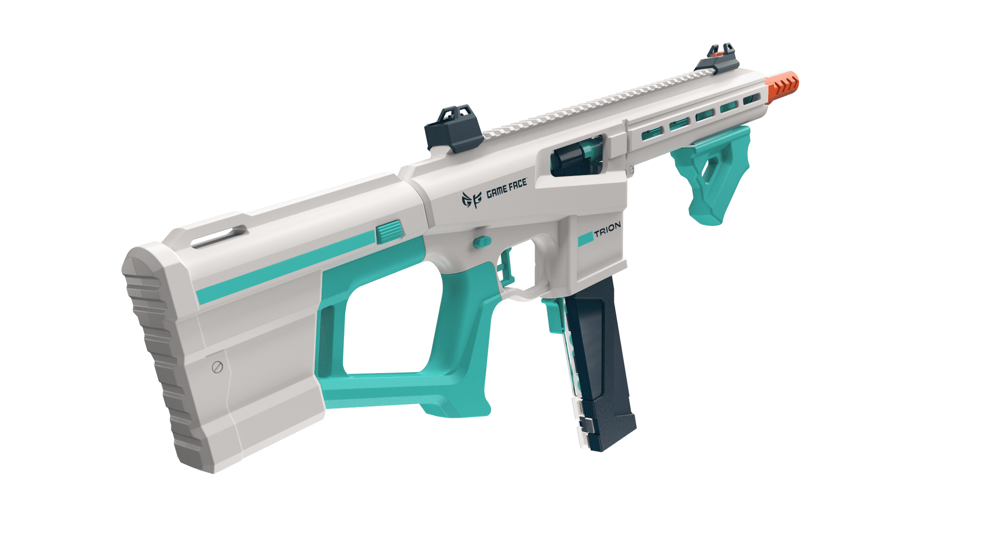 Game Face Trion Competition Foam Dart Blaster, up to 200 FPS, 15 Darts, Ages 14+, Blue