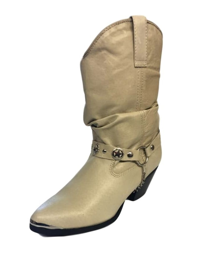 Dingo Dingo Western Boots Womens Willie Slouch 6" Western Heel Tan