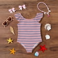 thumbnail image 5 of Abcomgle 3t Swimsuit Girls Ruffled Stretchy One Piece Girls Swimsuit Cute Striped Bathing Suits for Girls, 5 of 7