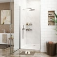 thumbnail image 3 of Frameless Pivot Shower Door 72" x 33.6-34.6", Pivot Swing Shower Glass Door with 1/4"(6Mm) Clear Tempered Glass Shower Door, Easy to Clean Bathroom Shower Door, Brushed Nickel, 3 of 7