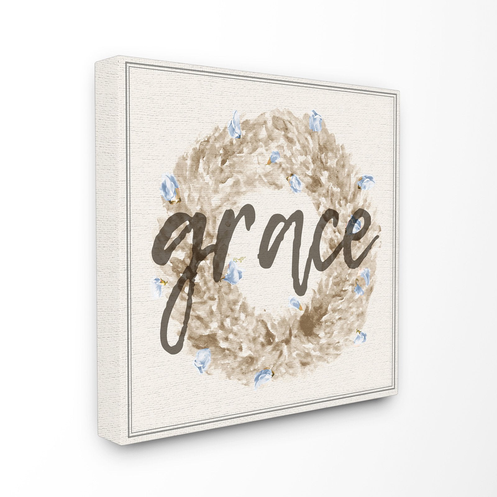 The Stupell Home Decor Collection Grace Floral Wreath Wall Art