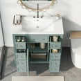 thumbnail image 6 of Harper & Bright Designs 36" Bathroom Vanity with Sink Combo, Bathroom Cabinet with Ceramic Top and 6 Storage Drawers, Green, 6 of 18