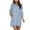 Light Blue, variant on WXLWZYWL Womens Button Down Shirt Dresses with Pockets Cotton Button Up Tunics Long Sleeve Solid High Low Blouse Tops