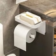 thumbnail image 3 of Toilet Paper Holder Plastic Storage Rack Kitchen Towel Placement Of Seasoning Bottles Bathroom Wall Roll Of Paper Phone Storage, 3 of 6