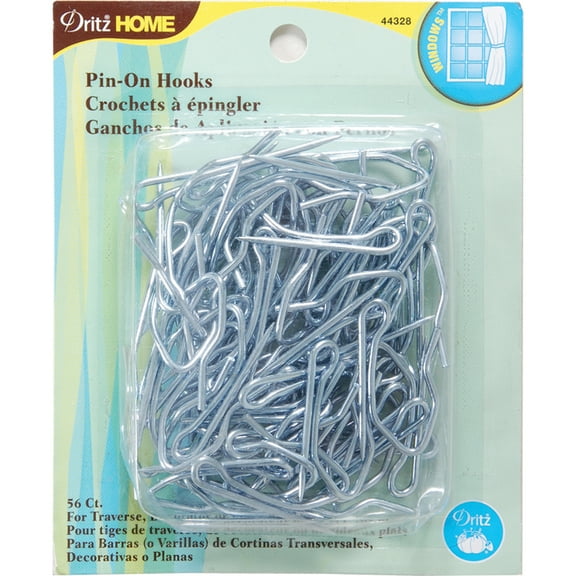 Dritz Home Pin-On Drapery Hooks, 56/Pkg