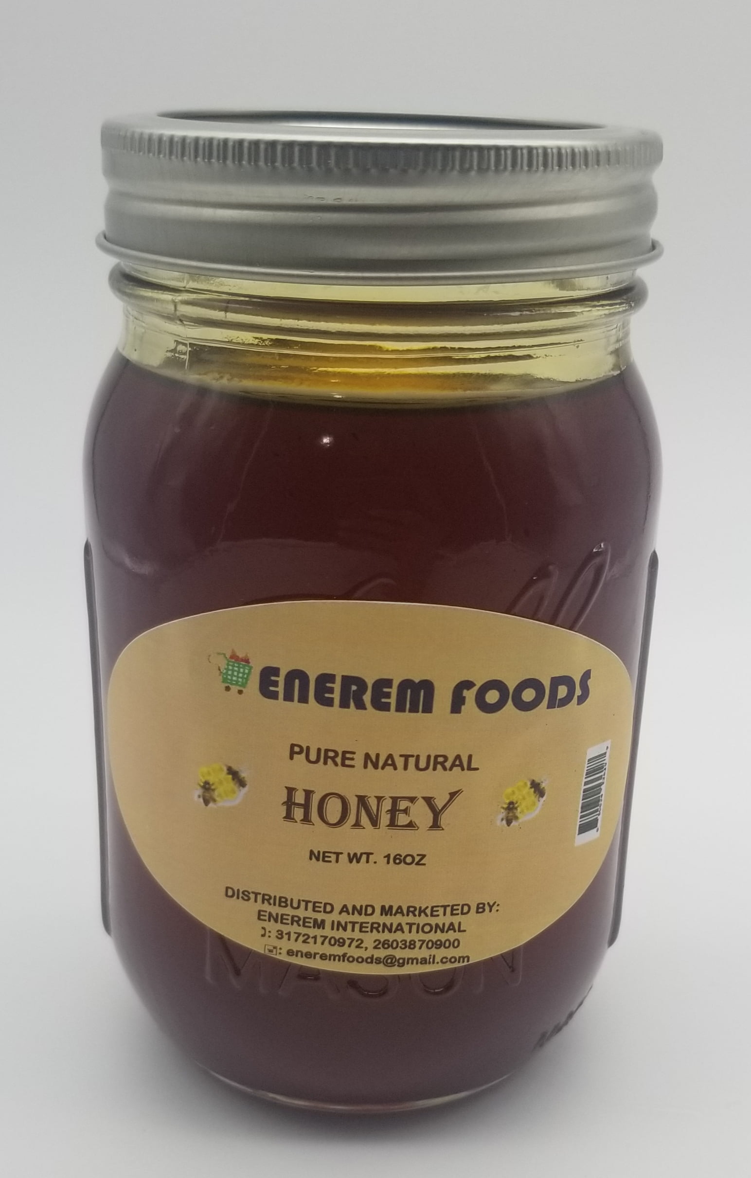 Enerem Pure African Natural Honey / Oyin Gidi / Original Raw Unfiltered Honey (16oz)