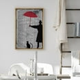 thumbnail image 3 of Wall26 Framed Canvas Print Wall Art Newspaper Umbrella & Cat & Getleman Graffiti & Street Art 80s Urban Architecture Cityscape Grunge Dark Modern Art Decorative for Bedroom/Office - 16"x24" Natural, 3 of 5