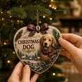 thumbnail image 6 of syligr Heart Christmas Dog Ornaments for Tree Decor, Forest Animal Hanging Decor for Mantel Window Wreath, Vintage Christmas Pendant with Paild Bow for Home, Holiday Party Decor Gift, 3.15", 6 of 7
