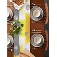thumbnail image 2 of Ldtrchee Yellow Grey Table Runner 72 Inches, Abstract Oil Painted Modern Geometric Bed Runner Dresser Scarves Tabletop for Indoor Outdoor Parties/Ceremony/Banquet, 18" x 72", 2 of 8