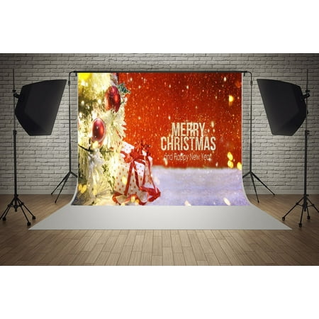 Themed Christmas Parties Ideas HelloDecor Polyester Fabric 7x5ft Merry Christmas Happy New Year Red Theme Party Decorations Photo Booth Background Photography Backdrop ()