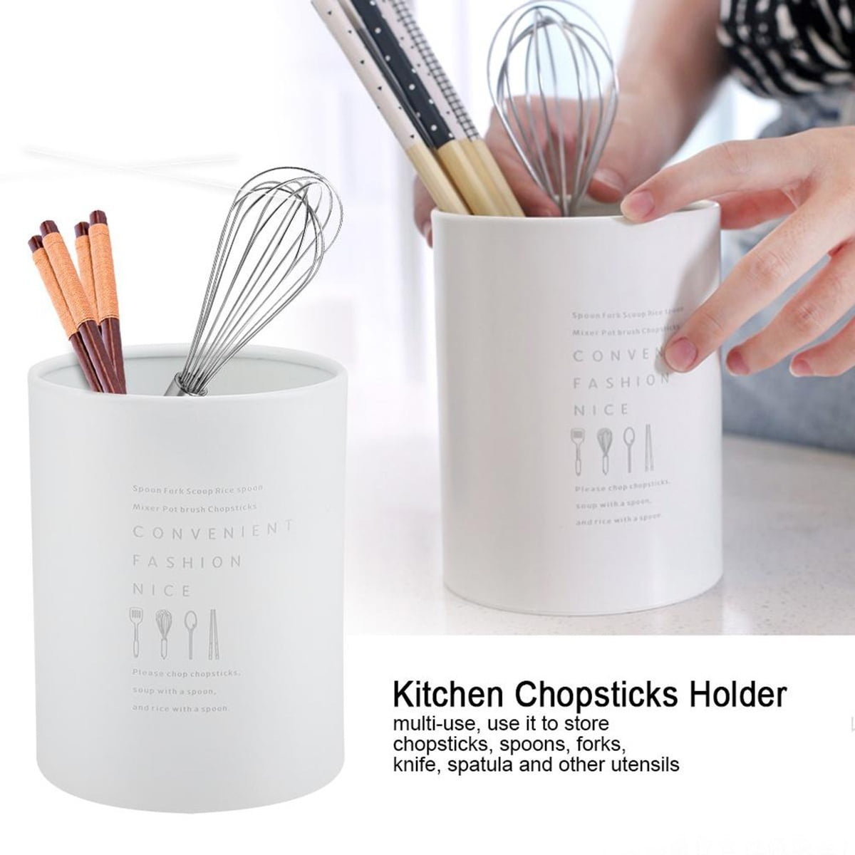 Kitchen Utensil Holder, Lightweight Countertop Cutlery Caddy Organizer