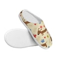 thumbnail image 3 of KLL Dachshund Dog And Flower Pattern Adult Unisex Cozy Slippers,Fuzzy Slip-on Slippers TPR Sole Slippers Comfort Plush Home Footwear for Indoor & Outdoor-35/36, 3 of 7