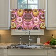 thumbnail image 2 of Yayeee Kitchen Curtains Tier Pair Light Filtering 27"x24" Rod Pocket Short Cafe Window Panel, Cute Doughnuts Pattern, 2 of 7