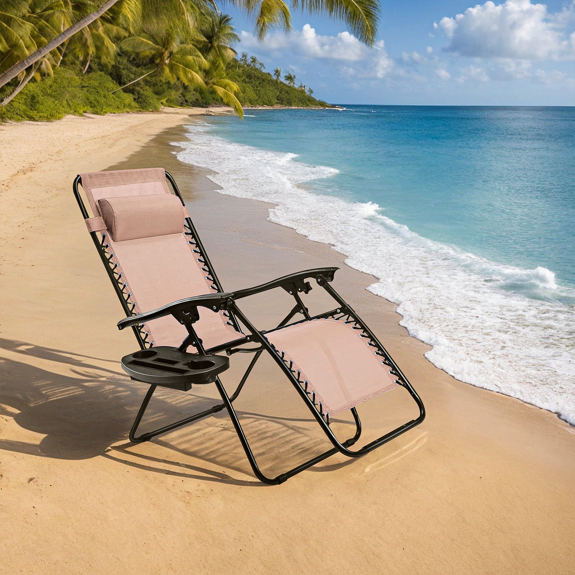 Kadyn Multi Purpose Zero-Gravity Chair with Utility Tray Beige Kadyn Multi Purpose Zero-Gravity Chair with Utility Tray Beige