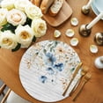 thumbnail image 2 of Spring Floral Round 13 Inch Placemats Set of 2, Weeping Blue Botanical Summer Vintage HeatResistant Non Slip Place Mats for Dining Table, Wipeable Braided Kitchen Table Mats for Housewarming, 2 of 9