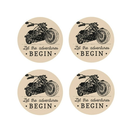 

Tideii Let The Adventure Begin for Leather Coasters 4 Pieces Anti-fouling and Anti-scalding Decorative Coasters Suitable for Restaurants Kitchens Coffee Shops-Round Shape