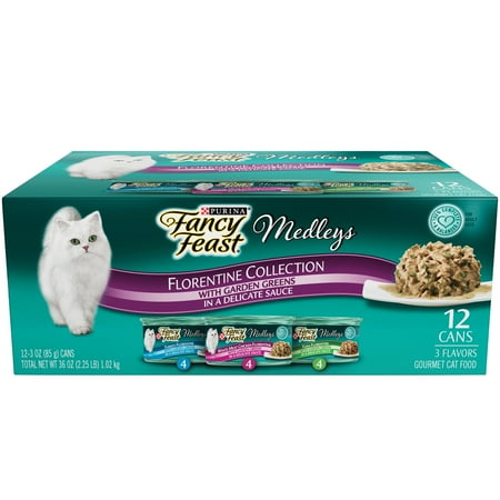 (12 Pack) Fancy Feast Gravy Wet Cat Food Variety Pack, Medleys Florentine Collection, 3 oz. Cans