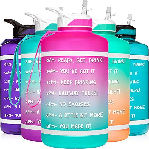 HydroMATE Half Gallon 64 oz Motivational Water Bottle with Time Marker