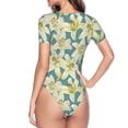 thumbnail image 4 of Naloa Lilies Flowers Women's Short-Sleeved Onesie, One-Piece Swimsuit for Parties, dates, clubs - XX-Large, 4 of 9
