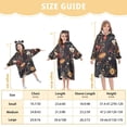 thumbnail image 4 of FORMRS Wearable Blanket Hoodie with Sleeves for Kids Cozy Flannel Sweatshirt, Black Floral Pattern, 4 of 7