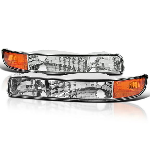 Spec-D Tuning Chrome Parking Bumper Lights Compatible with 1999-2006 GMC Sierra / Yukon  Left   Right Pair Assembly