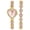 Pink, variant on Women's Birthstone Heart Teardrop Bracelet Watch Set: Crystal Zircon Dial Wistwatch - Christmas Gift