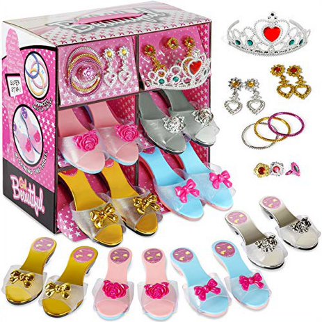 Fash N Kolor Princess Dress Up And Play Shoe And Jewelry Boutique With Fashion Accessories For Girls Dress Up, Age 3 10 Yrs Old (Pink)