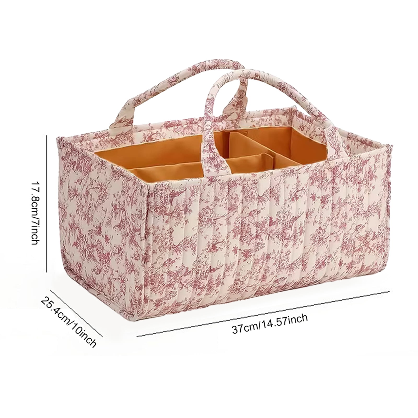 Baby Diaper Caddy Organizer, with Removable Divider Portable Stylish Nursery Storage Basket, Newborn Essentials, Newborn Caddie Car Travel，Pink