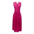 thumbnail image 5 of SRZYMJ Women Long Skirt 2 Pieces Set Hollow Out Eyelet Lace Tie Front Vest and Skirt 2PCS Outfits Vintage Solid Color Set, 5 of 5